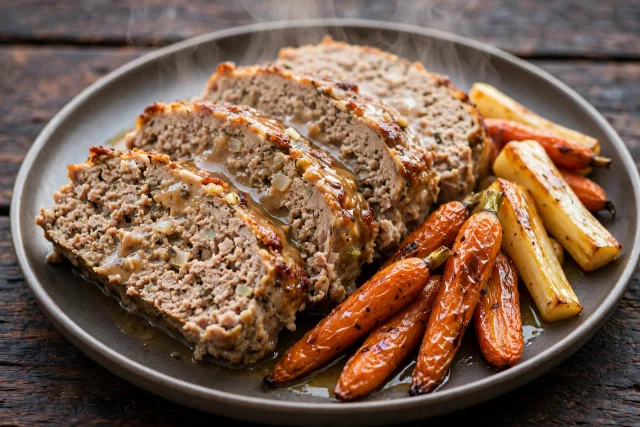 Turkey Meatloaf with Roasted Roots