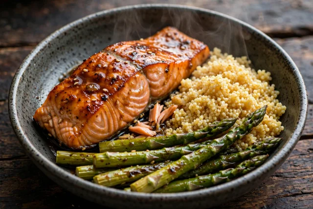 Miso Glazed Salmon with Millet