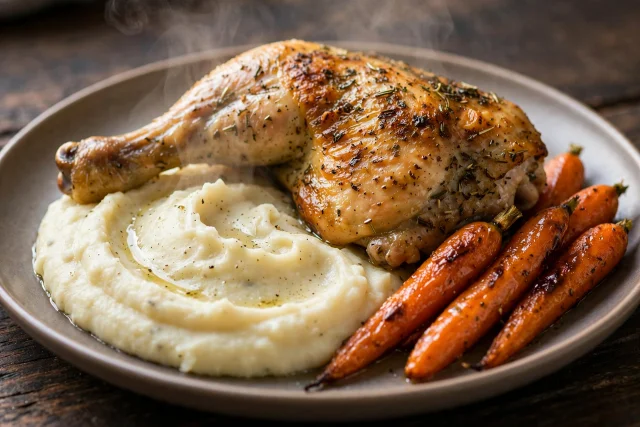 Herb Roast Chicken with Cauliflower Mash