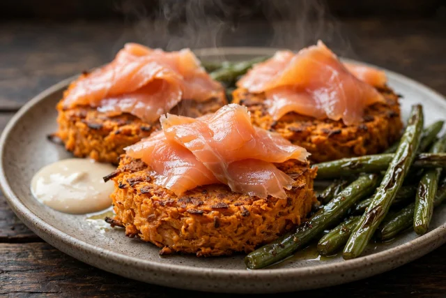 Smoked Salmon Sweet Potato Cakes