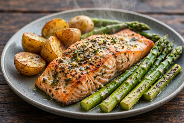 Herb Baked Salmon with Asparagus