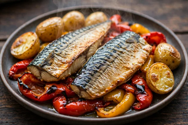 Mackerel with Roasted Peppers