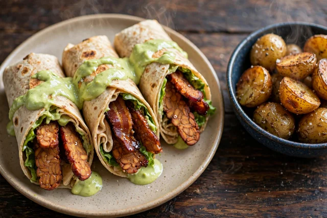 Tempeh Bacon BLT Wraps