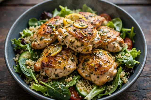 Lemon Herb Chicken with Greens