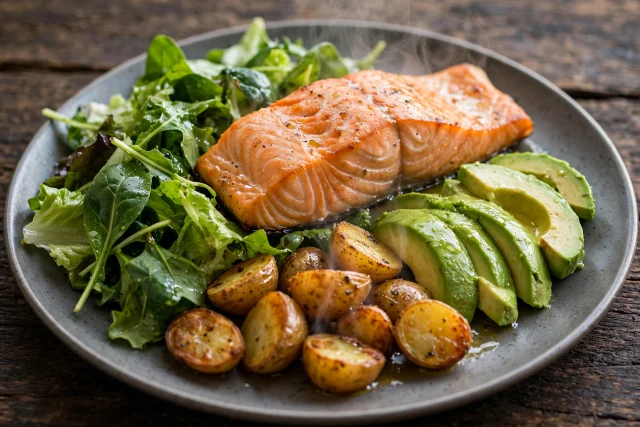 Salmon with Green Salad