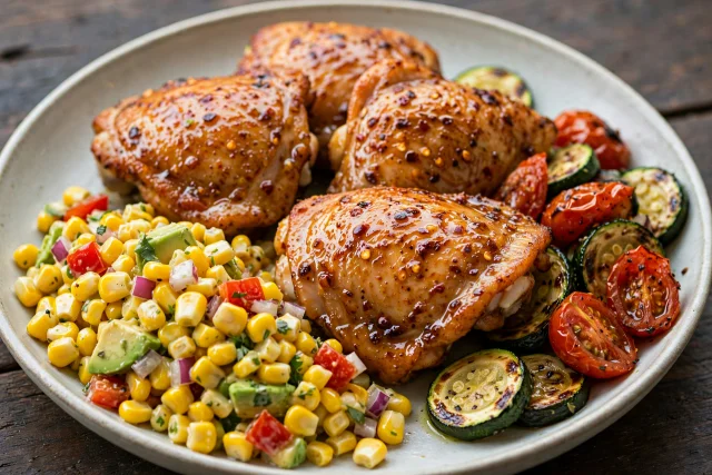 Chile lime chicken with corn salad