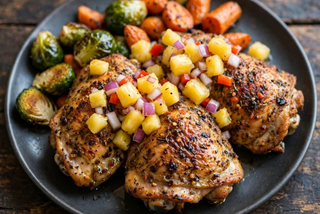 Jerk chicken with pineapple salsa