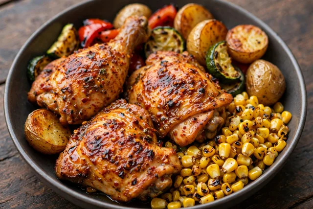 Peri peri chicken with charred corn