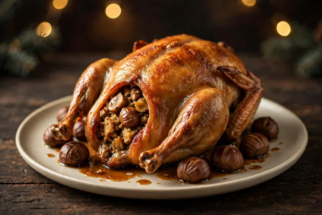 Roast Capon with Chestnuts