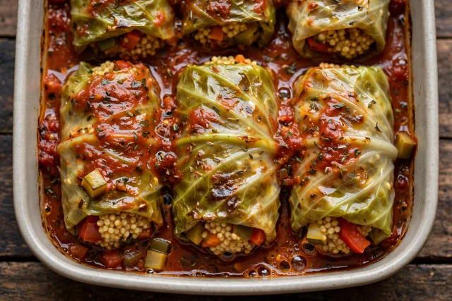 Cabbage rolls with millet