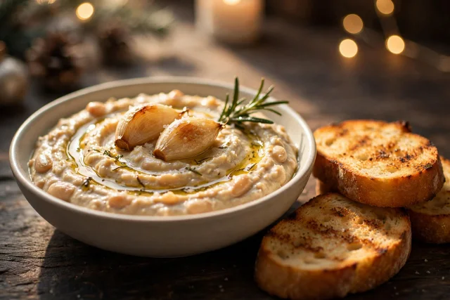 Roasted Garlic White Bean Dip