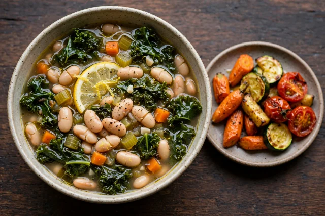 Tuscan white bean and kale soup with lemon