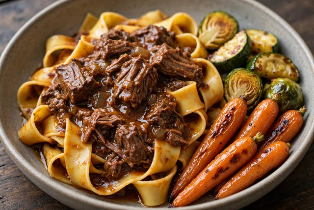Slow simmered beef ragu with pappardelle and parmesan