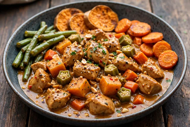 Senegalese peanut chicken stew with sweet potatoes