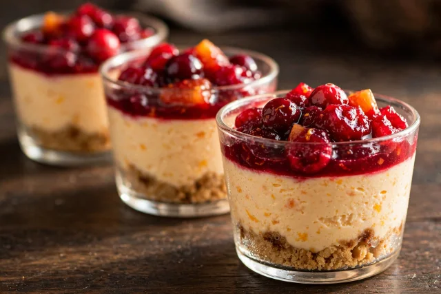Cranberry Orange Cheesecake Cups