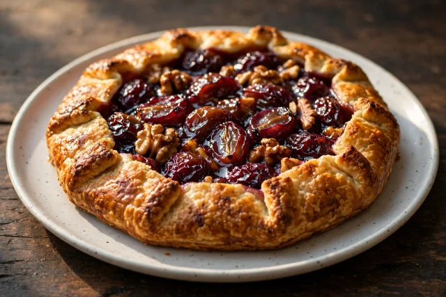 Roasted Grape and Walnut Galette