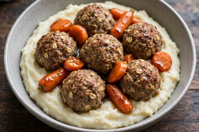 Turkey meatballs with cauliflower mash