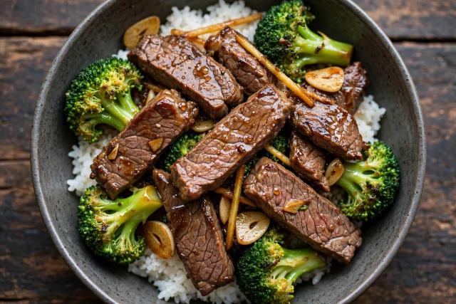Beef and broccoli stir fry
