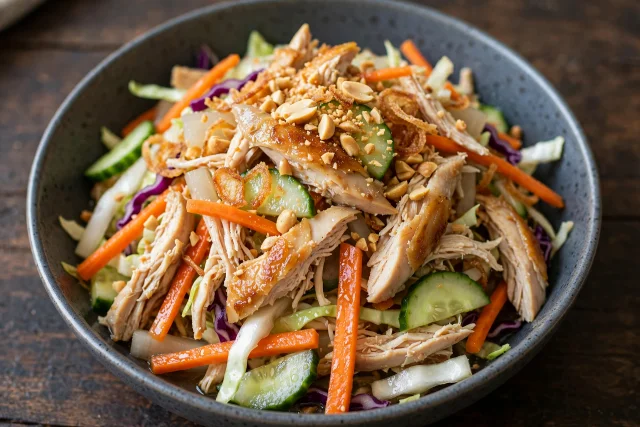 Vietnamese chicken salad with pickled carrots