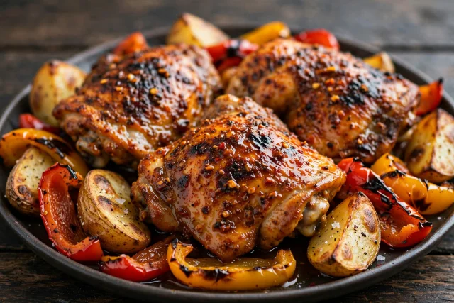 Peri peri chicken with roasted vegetables