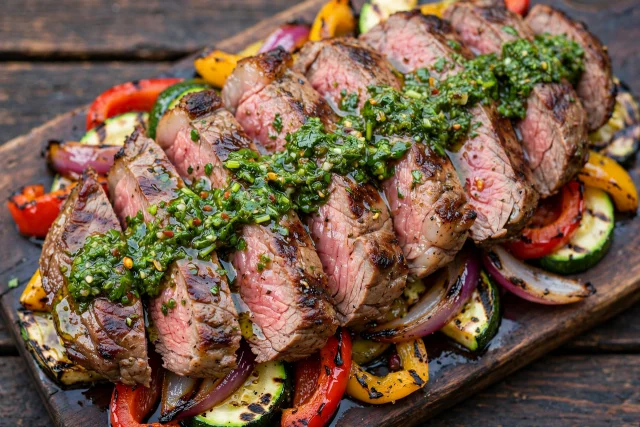 Flank steak with chimichurri