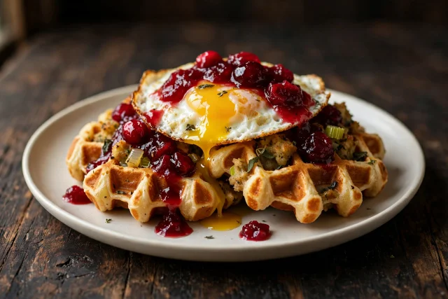 Stuffing Waffles with Fried Egg