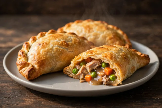 Harvest turkey pot pie empanadas with cider gravy